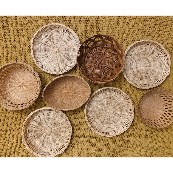 8 Wicker Boho Baskets - Picture 1 of 5